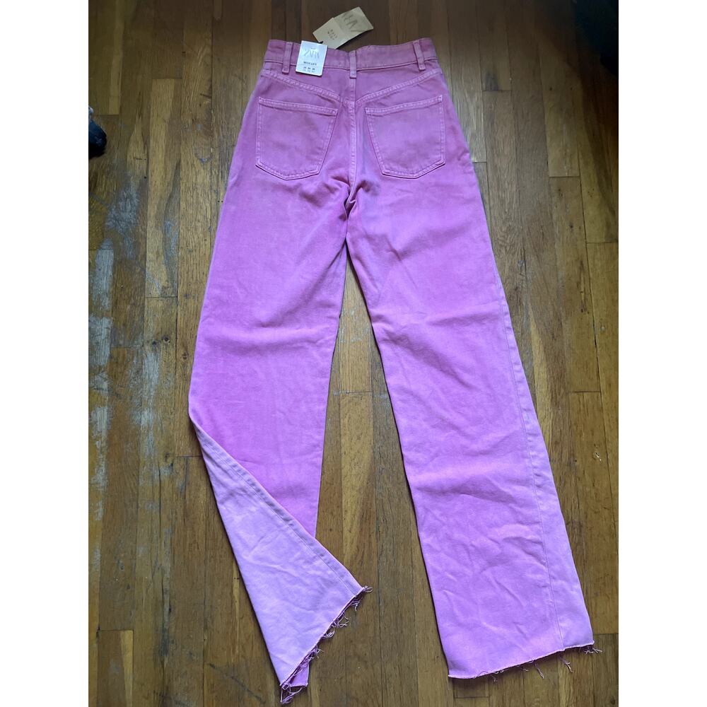 PINK ZARA BRAND HIGH RISE, WIDE LEG JEANS-BRAND NEW WITH TAGS